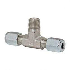 Parker - Metal Flareless Bite Tube Male Branch Tee - 1/4 NPTF - Americas Industrial Supply