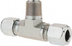 Parker - Metal Flareless Bite Tube Male Branch Tee - 1/2 NPTF - Americas Industrial Supply
