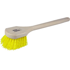 20″ Utility Scrub Brush, Yellow Polypropylene Fill, Long Handle, Foam Block - Americas Industrial Supply