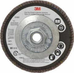 3M - 4-1/2" 60 Grit 5/8-11 Center Hole Type 29 Zirconia Alumina Flap Disc - Americas Industrial Supply
