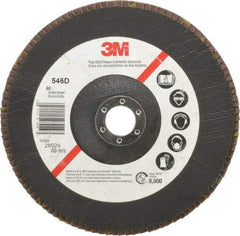 3M - 60 Grit, 7" Disc Diam, 7/8" Center Hole, Type 29 Zirconia Alumina Flap Disc - Cloth Backing, Arbor Attaching System, Coated - Americas Industrial Supply
