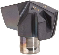 Iscar - Series ICM, 13.41mm Diam Grade IC908 140° Replaceable Drill Tip - Carbide, TiAlN Finish, 13 Seat Size - Americas Industrial Supply