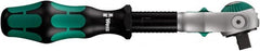 Wera - 3/8" Drive Round Head Ratchet - Satin Finish, 8" OAL, 72 Gear Teeth, Ergonomic with Speed Tube Handle, Locking Flex Head - Americas Industrial Supply