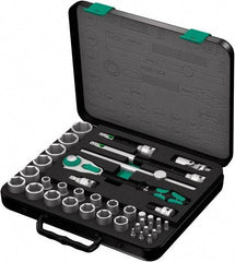 Wera - 38 Piece 1/2" Drive Socket & Bit Set - Comes in Molded Steel Case with High Density Foam Insert - Americas Industrial Supply