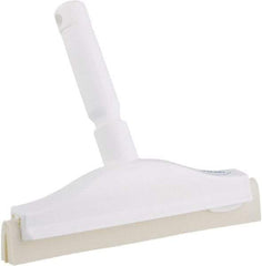 Vikan - 10" Foam Rubber Blade Bench Squeegee - Double Edge, White, Plastic Holder - Americas Industrial Supply