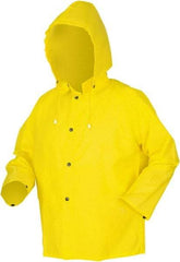 MCR Safety - Size 3XL, Yellow, Rain Jacket - 2 Pockets, Attached Hood - Americas Industrial Supply