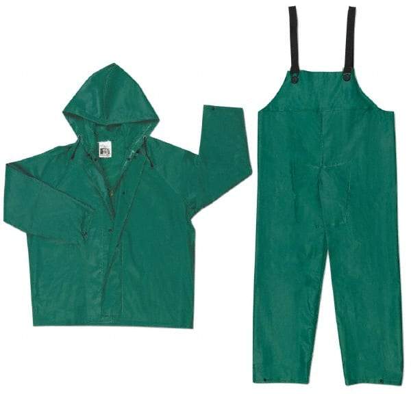 MCR Safety - Size S, Green, Chemical, Rain Two Piece Suit - Attached Hood - Americas Industrial Supply
