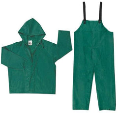 MCR Safety - Size XL, Green, Chemical, Rain Two Piece Suit - Attached Hood - Americas Industrial Supply