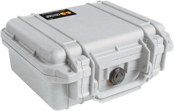 Pelican Products, Inc. - 9-11/16" Wide x 4-7/8" High, Clamshell Hard Case - Silver, Polyethylene - Americas Industrial Supply