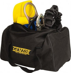 Gemtor - Universal Size, 310 Lb. Capacity, Polyester General Use Fall Protection Kit - Back D Ring, 6 Ft. Lanyard Long, Black - Americas Industrial Supply