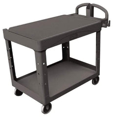 Rubbermaid - 750 Lb Capacity, 25" Wide x 53-5/8" Long x 32-1/4" High Standard Utility Cart - 2 Shelf, Plastic - Americas Industrial Supply