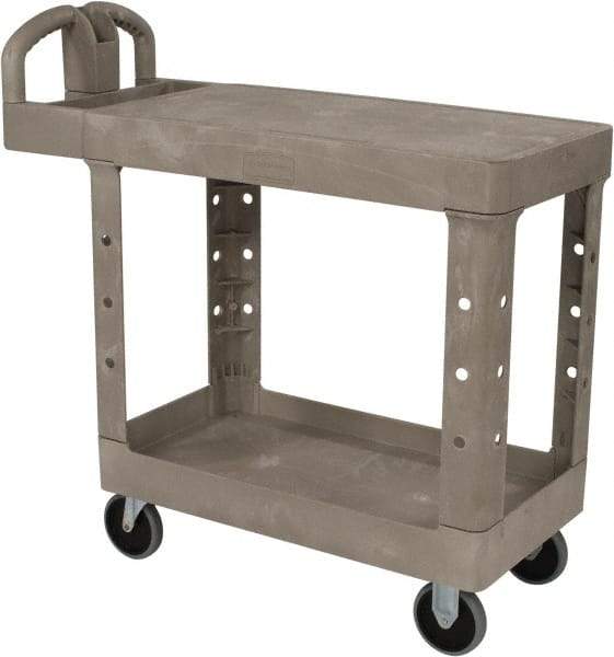 Rubbermaid - 500 Lb Capacity, 17" Wide x 38-3/8" Long x 32-1/4" High Standard Utility Cart - 2 Shelf, Plastic - Americas Industrial Supply