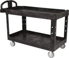 Rubbermaid - 750 Lb Capacity, 25" Wide x 53-5/8" Long x 32-3/4" High Standard Utility Cart - 2 Shelf, Plastic - Americas Industrial Supply