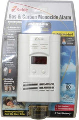 Kidde - 6.1 Inch Long x 3.8 Inch Wide, AC Plug In 120 Volt Carbon Monoxide and Explosive Gas Alarm - 85 dB Decibel Rating, 9V Battery Included, Indicating Light - Americas Industrial Supply