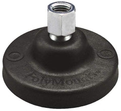 Gibraltar - 10000 Lb Capacity, 2-1/4" OAL, Stainless Steel Stud, Tapped Pivotal Socket Mount Leveling Pad - 5" Base Diam, Nylon Pad, 1-1/16" Hex - Americas Industrial Supply