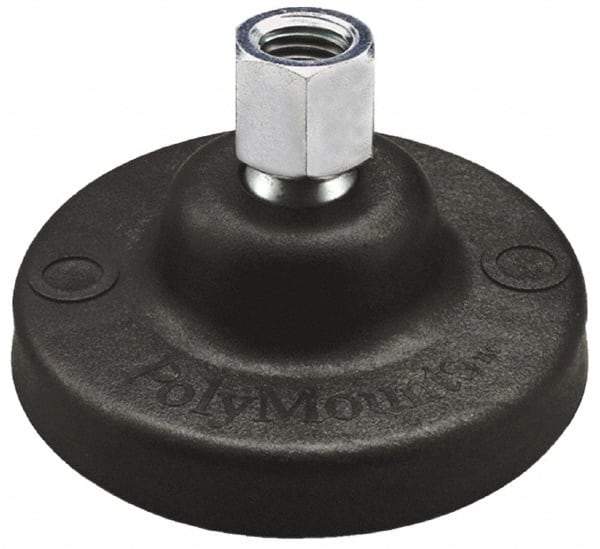 Gibraltar - 10000 Lb Capacity, 3/4-10 Thread, 2-1/4" OAL, Steel Stud, Tapped Pivotal Socket Mount Leveling Pad - 5" Base Diam, Steel Pad, 1-1/16" Hex - Americas Industrial Supply