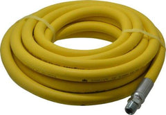 Continental ContiTech - 3/8" ID x 0.73" OD 25' Long Oil Resistant Air Hose - MNPT x MNPT Ends, 500 Working psi, -20 to 190°F, 3/8" Fitting, Yellow - Americas Industrial Supply