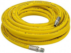 Continental ContiTech - 3/8" ID x 0.73" OD 50' Long Oil Resistant Air Hose - MNPT x MNPT Ends, 500 Working psi, -20 to 190°F, 3/8" Fitting, Yellow - Americas Industrial Supply