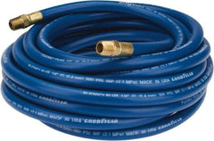 Continental ContiTech - 1/4" ID x 1/2" OD 25' Long Multipurpose Air Hose - MNPT x MNPT Ends, 300 Working psi, -10 to 158°F, 1/4" Fitting, Blue - Americas Industrial Supply