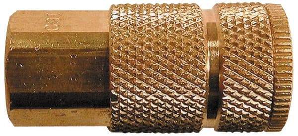 Coilhose Pneumatics - 1/2 Female NPT Industrial Pneumatic Hose Coupler - Brass, 3/8" Body Diam - Americas Industrial Supply