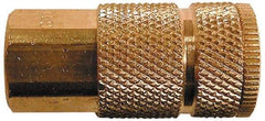 Coilhose Pneumatics - 1/2 Female NPT Industrial Pneumatic Hose Coupler - Brass, 3/8" Body Diam - Americas Industrial Supply