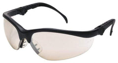 MCR Safety - Indoor/Outdoor Clear Mirror Lenses, Framed Safety Glasses - Scratch Resistant, Black Plastic Frame, Adjustable Temples, Size Universal, Wrap Around - Americas Industrial Supply