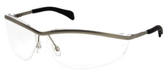 MCR Safety - Indoor/Outdoor Clear Mirror Lenses, Framed Safety Glasses - Scratch Resistant, Silver Metal Frame, Size Universal, Wrap Around - Americas Industrial Supply