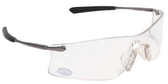 MCR Safety - Clear Lenses, Frameless Safety Glasses - Anti-Fog, Scratch Resistant, Metal Frame, Size Universal, Wrap Around - Americas Industrial Supply