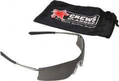 MCR Safety - Gray Lenses, Frameless Safety Glasses - Anti-Fog, Scratch Resistant, Metal Frame, Size Universal, Wrap Around - Americas Industrial Supply