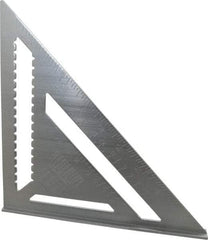 Empire Level - 12" Blade Length, Buffed Finish, Aluminum Rafter Square - 1/16", 0.083", 1/8" Graduation - Americas Industrial Supply