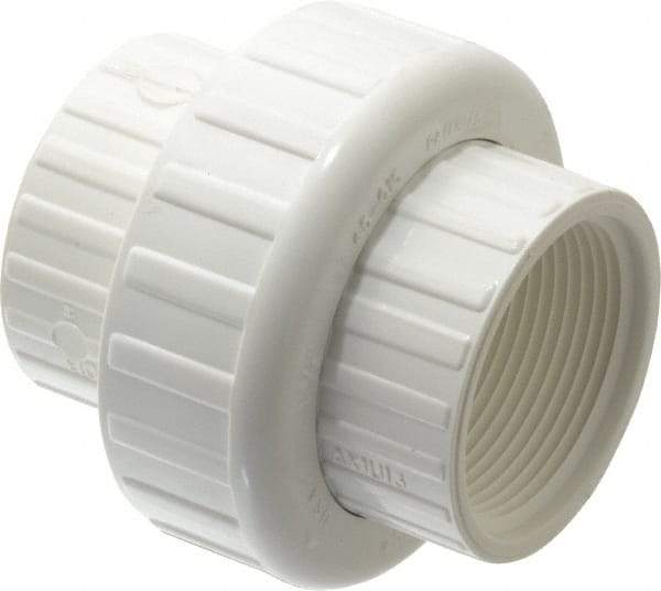 Value Collection - 1-1/2" PVC Plastic Pipe Union with EPDM O-Ring - Schedule 40, FIPT x FIPT End Connections - Americas Industrial Supply