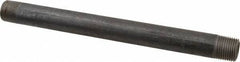 Made in USA - Schedule 80, 1/2" Diam x 9" Long Black Pipe Nipple - Threaded - Americas Industrial Supply