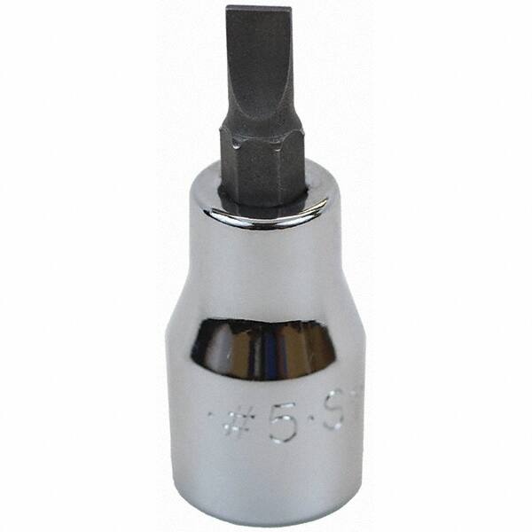 SK - Screwdriver & Drag Link Sockets - 3/8"DR #5 CHRM SLOTTED SCRDRVR SCKT BIT - Americas Industrial Supply