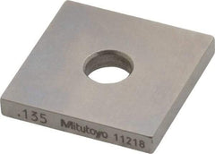 Mitutoyo - 0.135" Square Steel Gage Block - Accuracy Grade 0, Includes Certificate of Inspection - Americas Industrial Supply
