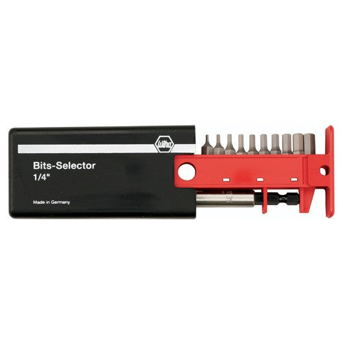 Hex Inch Bit Selector Set 1/16″-1/4″, Magnetic 1/4″ Bit Holder in Plastic Storage Box - Americas Industrial Supply
