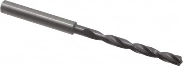 Guhring - 4.3mm, 140° Point, Spiral Flute, Solid Carbide Taper Length Drill Bit - FIREX Finish, 45mm Flute Length, 85mm OAL, Series 5512 - Americas Industrial Supply