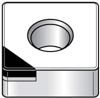 Kennametal - SNGA543 T Grade KY3500 Ceramic Turning Insert - Uncoated, 90° Square, 5/8" Inscr Circle, 1/4" Thick, 3/64" Corner Radius - Americas Industrial Supply
