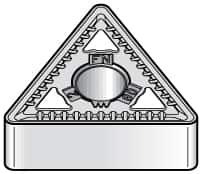 Kennametal - TNMG333 FN Grade KT315 Cermet Turning Insert - TiN/TiCN/TiN Finish, 60° Triangle, 3/8" Inscr Circle, 3/16" Thick, 3/64" Corner Radius - Americas Industrial Supply
