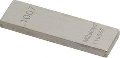 Mitutoyo - 0.1007" Rectangular Steel Gage Block - Accuracy Grade 0, Includes Certificate of Inspection - Americas Industrial Supply