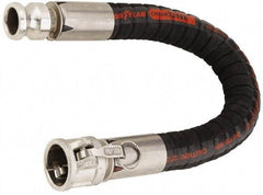 Alliance Hose & Rubber - 1" ID x 1.4" OD x 10' OAL, Cam & Groove Chemical Handling Hose - 200 Max Working psi, -40 to 250°F, 3" Bend Radius, 1" Fitting, Black - Americas Industrial Supply