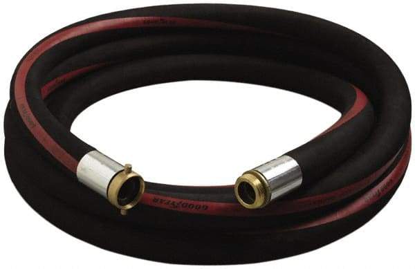 Alliance Hose & Rubber - 2" ID x 2.55" OD x 25' OAL, Male x Female Petroleum Transfer Hose - 150 Max Working psi, -35 to 200°F, 5" Bend Radius, 2" Fitting, Black - Americas Industrial Supply