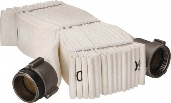 Alliance Hose & Rubber - 2-1/2" ID x 2-13/16" OD, 250 Working psi, White Polyurethane Tube, Polyester Jacket Fire Hose - 50' Long - Americas Industrial Supply