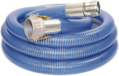 Alliance Hose & Rubber - -40 to 150°F, 1-1/2" Inside x 1.77" Outside Diam, PVC Liquid Suction & Discharge Hose - Transparent Blue, 20' Long, 29 Vacuum Rating, 89 psi Working Pressure - Americas Industrial Supply