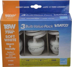 Value Collection - 18 Watt Fluorescent Residential/Office Medium Screw Lamp - 2,700°K Color Temp, 1,200 Lumens, T2, 12,000 hr Avg Life - Americas Industrial Supply