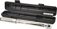 CDI - 3/8" Drive Micrometer Torque Wrench - 10 Ft/Lb to 80 Ft/Lb Torque, 16.6" OAL, 1/2 Ft/Lb Graduation, Flex-Head Ratcheting with Reverse Lever - Americas Industrial Supply