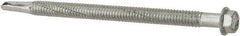 Elco - 1/4", Hex Washer Head, Hex Drive, 4" Length Under Head, #5 Point, Self Drilling Screw - Steel - Americas Industrial Supply