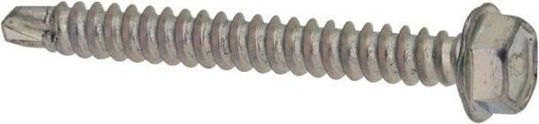 Elco - #8, Hex Washer Head, Hex Drive, 1-1/2" Length Under Head, #2 Point, Self Drilling Screw - Steel - Americas Industrial Supply