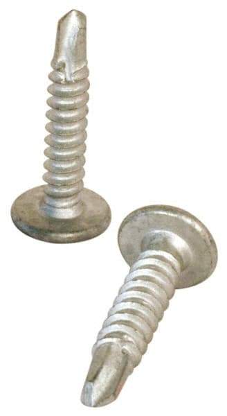 Elco - #12-14, Pancake Head, Phillips Drive, 1" Length Under Head, #3 Point, Self Drilling Screw - Steel - Americas Industrial Supply