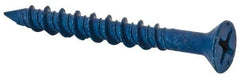 Elco - 3/16" Diam, 1-3/4" OAL, Phillips Drive, Concrete Screw & Masonry Fastener - Steel, Blue StalGard Finish, Includes #2 Drill Bit - Americas Industrial Supply