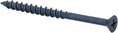Elco - 3/16" Diam, 2-3/4" OAL, Phillips Drive, Concrete Screw & Masonry Fastener - Steel, Blue StalGard Finish, Includes #2 Drill Bit - Americas Industrial Supply